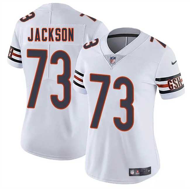 Women%27s Chicago Bears #73 Jonah Jackson White 2025 Vapor Stitched Jersey Dzhi